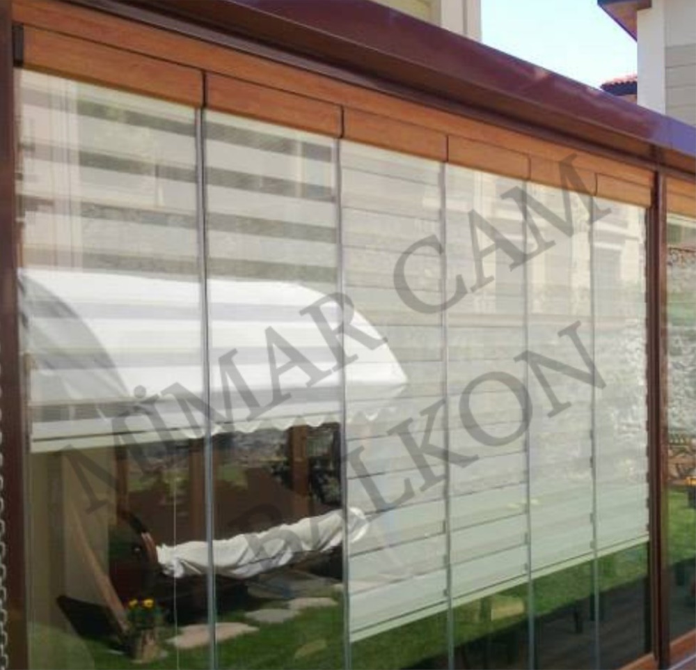 Mimar Kendinden Perdeli Katlanır Cam Balkon